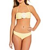 Gianni Bini Rosette Tie Back Bandeau Swim Top & Solid Classic Coverage Hipster Swim Bottoms - Image 1
