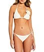 Gianni Bini Rosette Triangle Bralette Swim Top & Solid Tie Side Swim Bottoms - Image 1