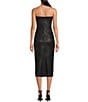 Color:Black - Image 2 - Rue Strapless Stretch Coated Sheath Dress