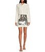 Color:Silver - Image 3 - Rumi Novelty Sequin Mini Chainmail Skirt