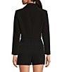Gianni Bini Sadie Cropped Long Sleeve Notch Lapel Coordinating Blazer, Color:Black - Image 2