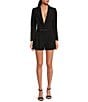 Gianni Bini Sadie Cropped Long Sleeve Notch Lapel Coordinating Blazer, Color:Black - Image 3