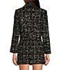 Gianni Bini Sadie Tweed Notch Lapel Button Front Long Sleeve Cropped Blazer, Color:Black/White - Image 2