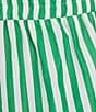 Color:White/Green - Image 4 - Sam Woven Stripe Flat Front Coordinating Drawstring Short