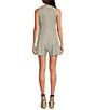 Gianni Bini Samie Linen Blend Pin Stripe Crew Neck Sleeveless Romper, Color:Pin Stripe - Image 2