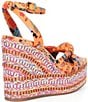 Gianni Bini Sanders Knotted Print Beaded Wedge Platform Sandals - Image 2