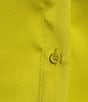 Color:Chartreuse - Image 4 - Skylar Point Collar Button Front Long Sleeve Satin Blouse