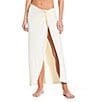 Gianni Bini Solid Maxi Front Twist Sarong Swim Cover-Up, Color:Ivory - Image 1