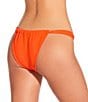 Gianni Bini Solid Ribbed Tanga Scoop Front Swim Bottom, Color:Bright Orange - Image 2