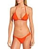 Gianni Bini Solid Ribbed Tanga Scoop Front Swim Bottom, Color:Bright Orange - Image 3