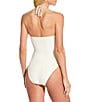 Gianni Bini Solid Rosette Ruched Cut-Out One Piece Swimsuit, Color:Ivory - Image 2