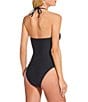 Gianni Bini Solid Rosette Ruched Cut-Out One Piece Swimsuit, Color:Black - Image 2