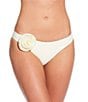 Gianni Bini Solid Rosette V-Scoop Front Swim Bottom, Color:Ivory - Image 1