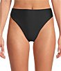 Gianni Bini Solid Strappy Back Bralette Swim Top & Solid High Waisted Cheeky Swim Bottom - Image 4