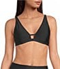 Gianni Bini Solid Strappy Back Bralette Swim Top - Image 1