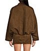 Gianni Bini Suede Collared Long Sleeve Coordinating Bomber Jacket - Image 3