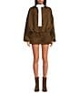 Gianni Bini Suede Collared Long Sleeve Coordinating Bomber Jacket - Image 4