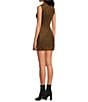Gianni Bini Suede Round Neck Sleeveless Structured A-Line Mini Dress - Image 4