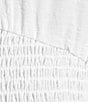 Color:White - Image 3 - Talia V-Neck Long Sleeve Smocked Waist Tiered Hem Dress