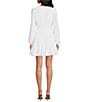 Color:White - Image 2 - Talia V-Neck Long Sleeve Smocked Waist Tiered Hem Dress