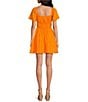 Color:Tangelo - Image 2 - Talley Tiered Tie Front V-Neck Short Sleeve Dress