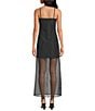 Gianni Bini Tara Organza Square Neck Sleeveless Drop Waist Midi Dress, Color:Black - Image 2