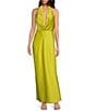 Gianni Bini Tasha Cowl Neck Satin Dress, Color:Chartreuse - Image 1