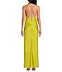 Gianni Bini Tasha Cowl Neck Satin Dress, Color:Chartreuse - Image 2