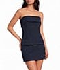 Gianni Bini Tate Pinstripe Printed Strapless Fold Over Coordinating Top - Image 1