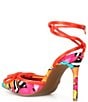 Color:Floral/Multi - Image 3 - Taylinn Satin Floral Abstract Bow Ankle Wrap Pumps