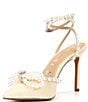Color:Natural - Image 4 - TaylinnTwo Raffia Double Pearl Bow Pointed Toe Pumps