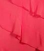 Color:Watermelon - Image 3 - Taylor Chiffon Straight Neckline Sleeveless Ruffle Long Dress