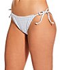 Gianni Bini Textured Gingham Loop Trim Bralette Swim Top & Tie Side Swim Bottom - Image 5
