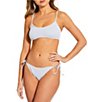 Gianni Bini Textured Gingham Loop Trim Bralette Swim Top & Tie Side Swim Bottom - Image 1