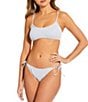 Gianni Bini Textured Gingham Loop Trim Bralette Swim Top & Tie Side Swim Bottom - Image 1