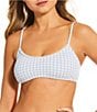 Gianni Bini Textured Gingham Loop Trim Bralette Swim Top - Image 1