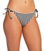 Gianni Bini Textured Gingham Loop Trim Tie Side Swim Bottom - Image 1