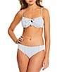 Gianni Bini Textured Gingham Shirred Neckline Underwire Swim Top - Image 3