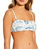 Gianni Bini Textured Ribbed Mademoiselle Toile Print Bandeau Swim Top - Image 1