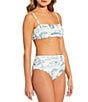 Gianni Bini Textured Ribbed Mademoiselle Toile Print Bandeau Swim Top - Image 3