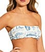 Gianni Bini Textured Ribbed Mademoiselle Toile Print Bandeau Swim Top - Image 4