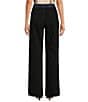 Gianni Bini Theo Denim Two Tone Contrast Buckle Waist High Rise Wide Leg Jeans, Color:Black/Blue - Image 2
