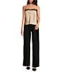 Gianni Bini Theo Denim Two Tone Contrast Buckle Waist High Rise Wide Leg Jeans, Color:Black/Blue - Image 4
