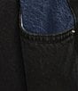 Gianni Bini Theo Denim Two Tone Contrast Buckle Waist High Rise Wide Leg Jeans, Color:Black/Blue - Image 5