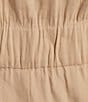 Color:Tan - Image 3 - Tori Linen Blend Button Down Short Sleeve Cuffed Hem Romper
