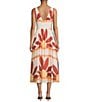 Gianni Bini Ulla Printed V-Neck Sleeveless Drop Waist A-Line Midi Dress, Color:Sunburst - Image 2