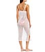 Color:White - Image 2 - V-Neck Crochet Midi Dress Swim Cover-Up