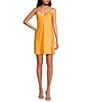 Gianni Bini Harper Satin V-Neck Sleeveless Slip Dress, Color:Apricot - Image 1