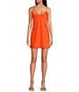 Gianni Bini Harper Satin V-Neck Sleeveless Slip Dress, Color:Mandarin - Image 1