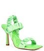 Color:Apple Green - Image 1 - Vanya Matte Satin Scrunched Square Toe Dress Sandals